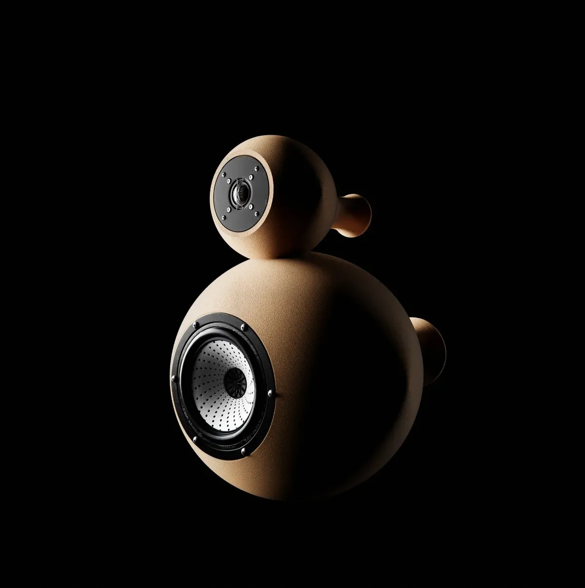 Detailaufnahme eines 3D-gerenderten Produktdesigns mit Holzmaserung