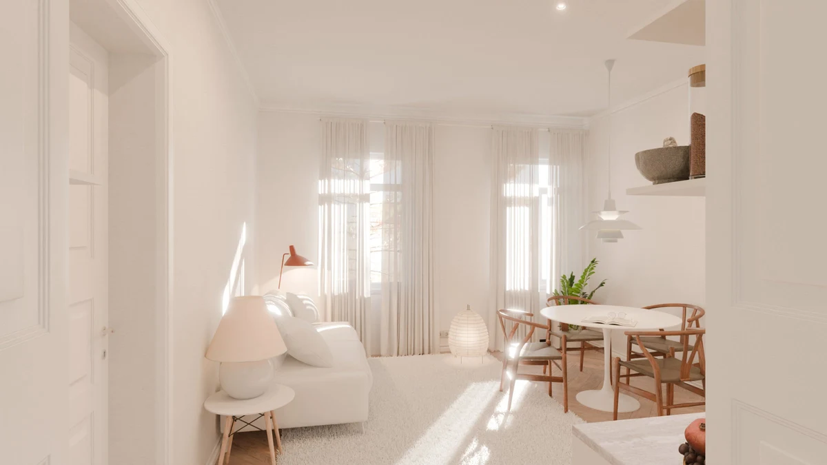 Interior visualization: Wohnraumplanung - Gazor Architektur